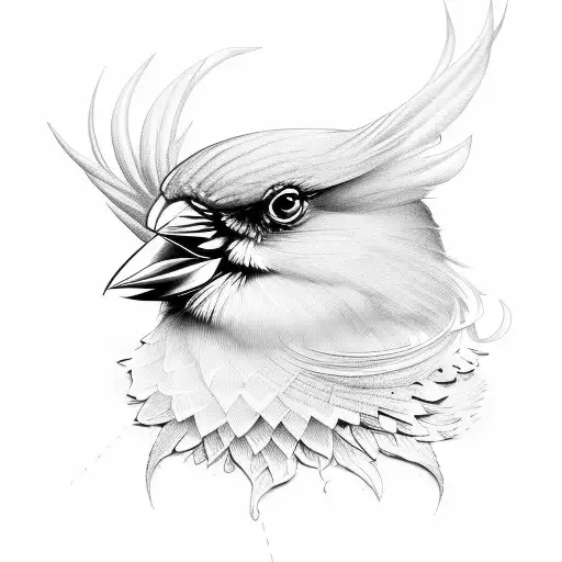 rosemary with cardinal tattoo design idea