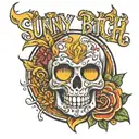 sunny bitch text tattoo design idea