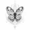 Butterfly ice tattoo design idea
