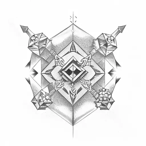 7 spades and 2 diamonds tattoo design idea