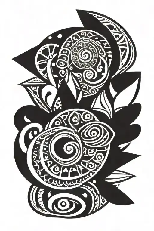 Guam colorful feminine tattoo design idea