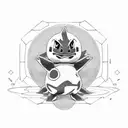 Bulbasaur, charmander and Squirtle surrounding a pokeball tattoo design idea