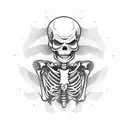 Dancing skeleton with jester tattoo design idea