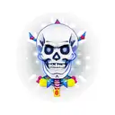 dancing skeleton jester tattoo design idea