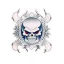 dancing skeleton jester tattoo design idea