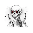 dancing skeleton jester tattoo design idea