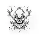 dancing skeleton jester tattoo design idea