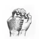 fist with LIAM on the knuckles tattoo design idea