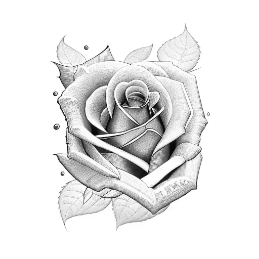 Rose with red shading tattoo design idea