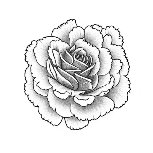 carnation, chrysanthemum and rose tattoo design idea