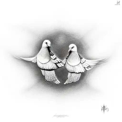 infinity and two doves tattoo design idea