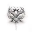 infinity and two doves tattoo design idea