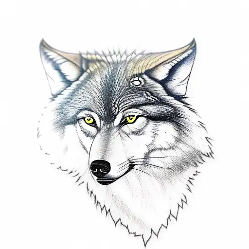 indian girl with wolf tattoo design idea
