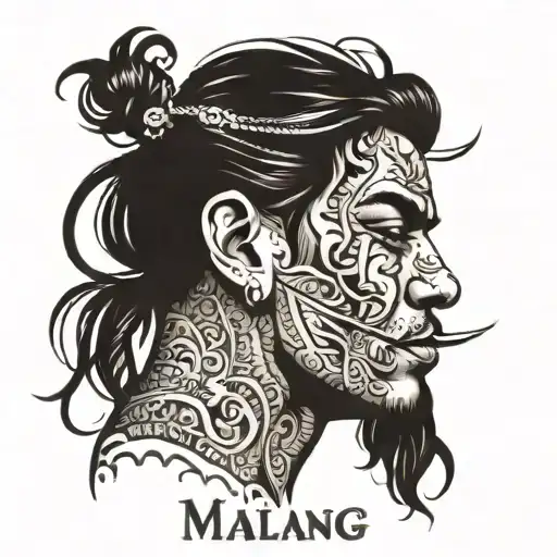 word MALANG in Hindi language written tattoo design idea