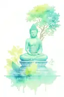 buddha temple with tree tattoo design idea