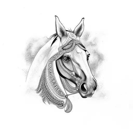 Indian on horse tattoo design idea