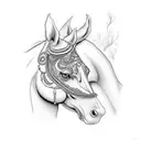Indian on horse tattoo design idea