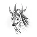 Indian on horse tattoo design idea