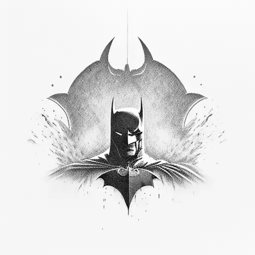 Arkham Batman tribute but not overwhelming with a cross and smoke over it  tattoo design idea