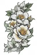 flower with stem wrapped around forarm half sleeve tattoo design idea