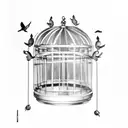 Birds Flying Out Of Cage tattoo design idea