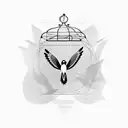 Birds Flying Out Of Cage tattoo design idea