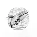 Blue whale tattoo design idea