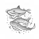 Blue whale tattoo design idea