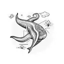 Blue whale tattoo design idea