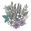 paw flowers growing persevere mental health harry potter  tattoo design idea