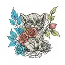 paw flowers growing persevere mental health harry potter  tattoo design idea