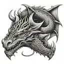 celtic dragon sleeping  tattoo design idea