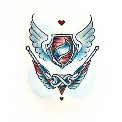 heartbeat with sobriety symbol tattoo design idea