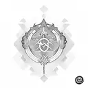 ekg with sobriety symbol tattoo design idea