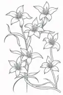 Three nails creating a cross with lillies wrapped around tattoo design idea