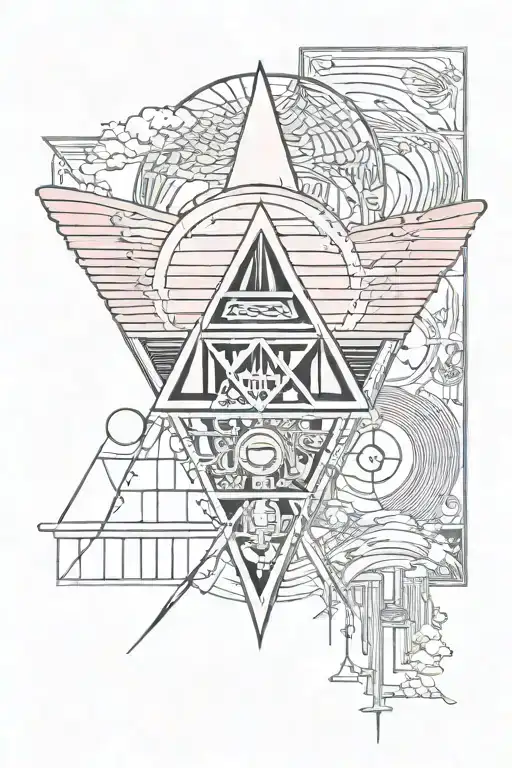 led Zeppelin pink Floyd  symbols incorporated somehow tattoo design idea