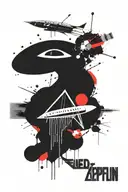 led Zeppelin pink Floyd  symbols incorporated somehow tattoo design idea