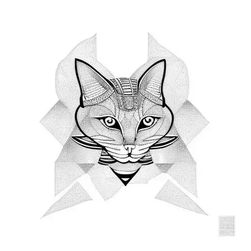 egyptian cats tattoo design idea