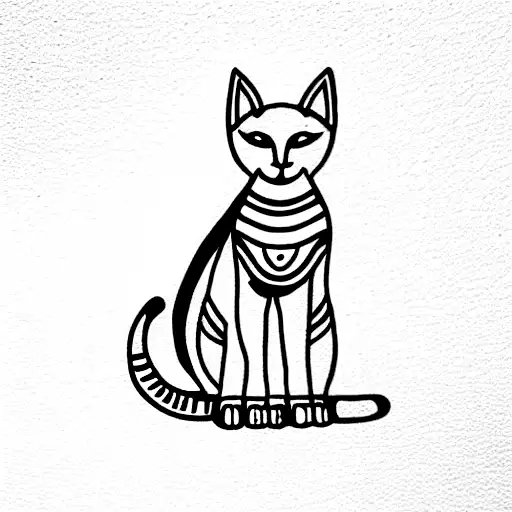 egyptian cats tattoo design idea