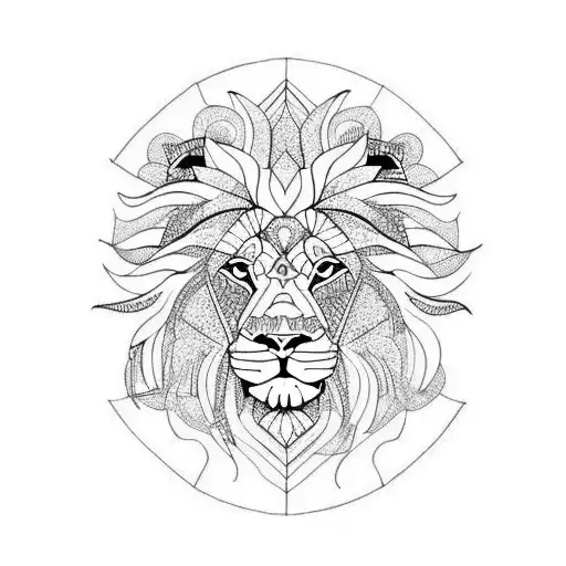 lion mandala tattoo design idea