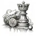 king chess piece tattoo design idea
