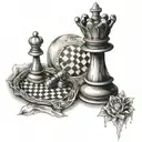 king chess piece tattoo design idea