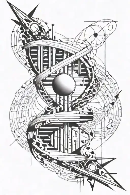 DNA double helix and Sasuke curse mark tattoo design idea