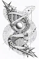 DNA double helix and Sasuke curse mark tattoo design idea