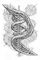DNA double helix and Sasuke curse mark tattoo design idea