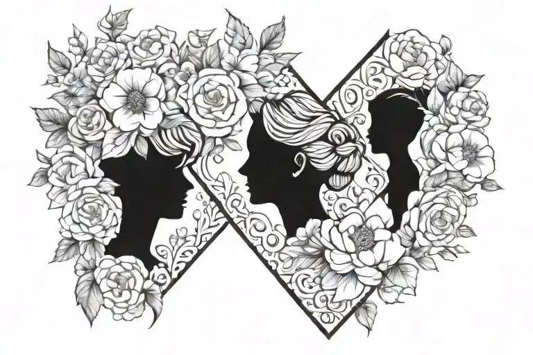 matching mothers day son tattoo ideas with flowers and fitness tattoo design idea