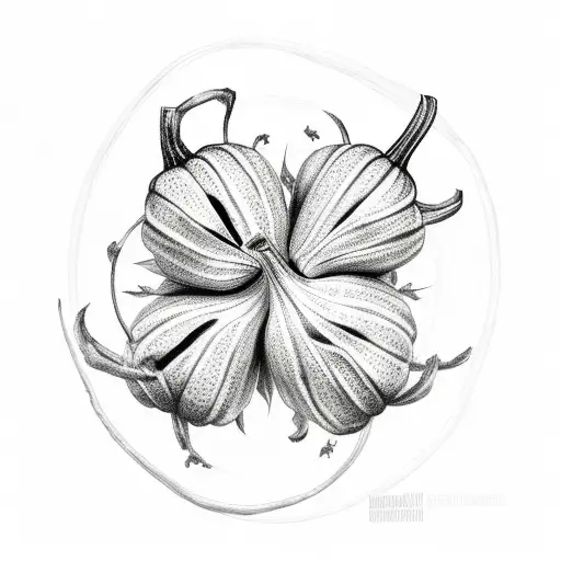 pumpkin blossom tattoo design idea