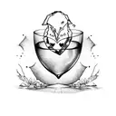 broken wine glass with heart inside tattoo design idea