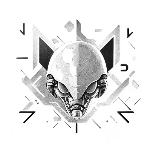 machine in the shape of the letter T that looks like the movie ALIEN tattoo design idea