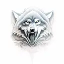 growling wolf tattoo design idea
